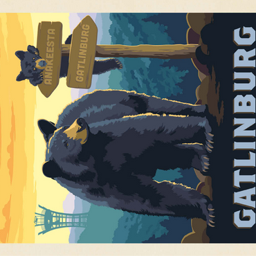 Gatlinburg, Tennessee: Anakeesta Signpost, Vintage Poster 100 Jigsaw Puzzle 3D Modell