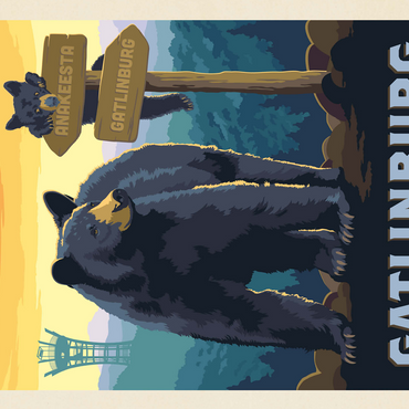 Gatlinburg, Tennessee: Anakeesta Signpost, Vintage Poster 500 Jigsaw Puzzle 3D Modell