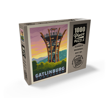 Gatlinburg, Tennessee: Anakeesta Tower, Vintage Poster 1000 Jigsaw Puzzle box view2