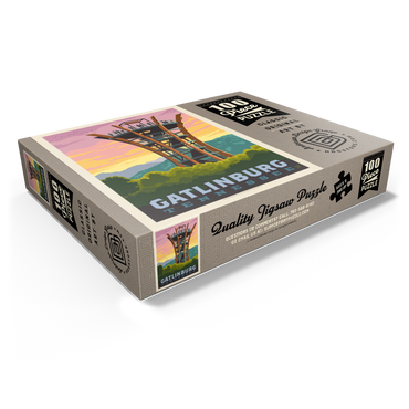 Gatlinburg, Tennessee: Anakeesta Tower, Vintage Poster 100 Jigsaw Puzzle box view1