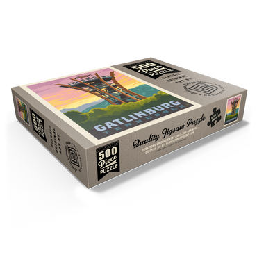 Gatlinburg, Tennessee: Anakeesta Tower, Vintage Poster 500 Jigsaw Puzzle box view1