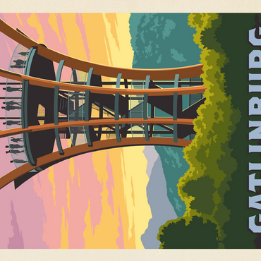 Gatlinburg, Tennessee: Anakeesta Tower, Vintage Poster 500 Jigsaw Puzzle 3D Modell