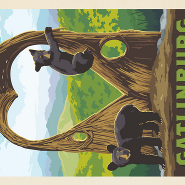 Gatlinburg, Tennessee: Anakeesta Twigloo Cubs, Vintage Poster 500 Jigsaw Puzzle 3D Modell