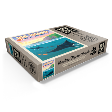 Hawaii: Big Island (Manta Rays), Vintage Poster 100 Jigsaw Puzzle box view1