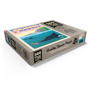 Hawaii: Big Island (Manta Rays), Vintage Poster 500 Jigsaw Puzzle box view1