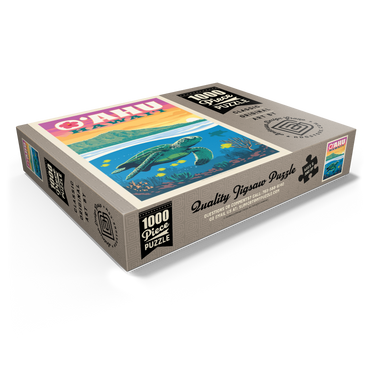 Hawaii: O'ahu (Sea Turtle), Vintage Poster 1000 Jigsaw Puzzle box view1