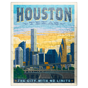 puzzleplate Houston, Texas: City With No Limits, Vintage Poster 100 Jigsaw Puzzle