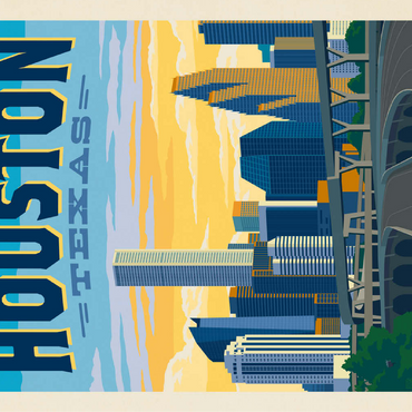 Houston, Texas: City With No Limits, Vintage Poster 100 Jigsaw Puzzle 3D Modell