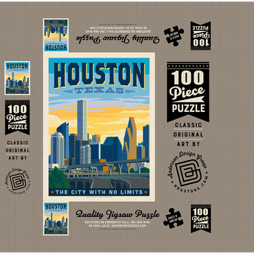 Houston, Texas: City With No Limits, Vintage Poster 100 Jigsaw Puzzle box 3D Modell