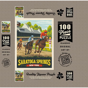 Saratoga Springs, New York, Vintage Poster 100 Jigsaw Puzzle box 3D Modell