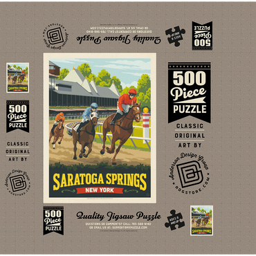Saratoga Springs, New York, Vintage Poster 500 Jigsaw Puzzle box 3D Modell