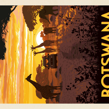 Botswana, Africa, Vintage Poster 100 Jigsaw Puzzle 3D Modell