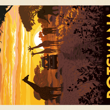 Botswana, Africa, Vintage Poster 500 Jigsaw Puzzle 3D Modell