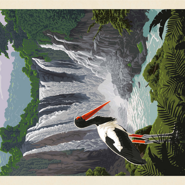 Central African Republic, Vintage Poster 1000 Jigsaw Puzzle 3D Modell