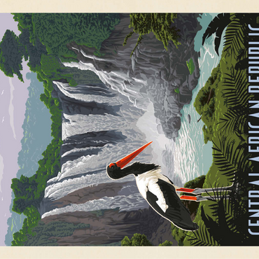 Central African Republic, Vintage Poster 100 Jigsaw Puzzle 3D Modell