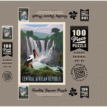 Central African Republic, Vintage Poster 100 Jigsaw Puzzle box 3D Modell