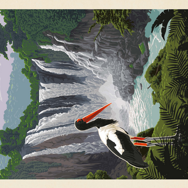 Central African Republic, Vintage Poster 500 Jigsaw Puzzle 3D Modell