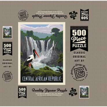 Central African Republic, Vintage Poster 500 Jigsaw Puzzle box 3D Modell