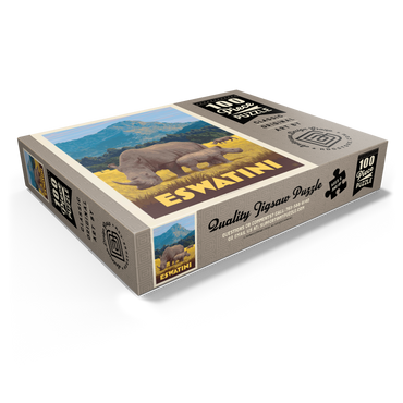 Eswatini, Africa, Vintage Poster 100 Jigsaw Puzzle box view1