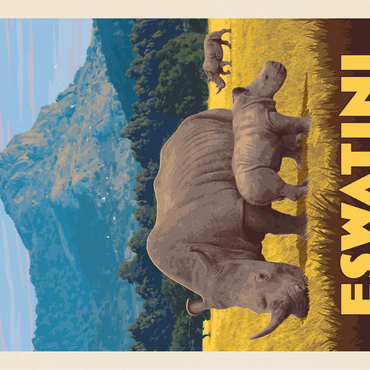 Eswatini, Africa, Vintage Poster 100 Jigsaw Puzzle 3D Modell