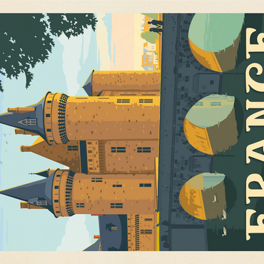 France: Loire Valley, Vintage Poster 1000 Jigsaw Puzzle 3D Modell