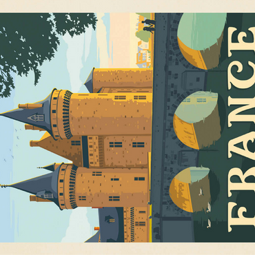 France: Loire Valley, Vintage Poster 100 Jigsaw Puzzle 3D Modell