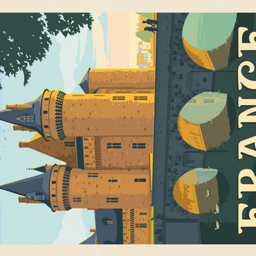 France: Loire Valley, Vintage Poster 500 Jigsaw Puzzle 3D Modell