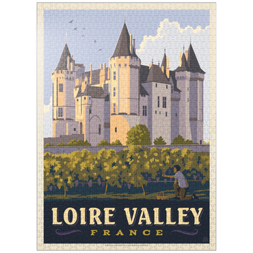 puzzleplate France: Loire Valley, Château de Saumur, Vintage Poster 1000 Jigsaw Puzzle
