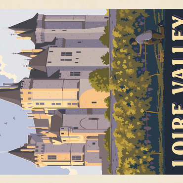 France: Loire Valley, Château de Saumur, Vintage Poster 500 Jigsaw Puzzle 3D Modell