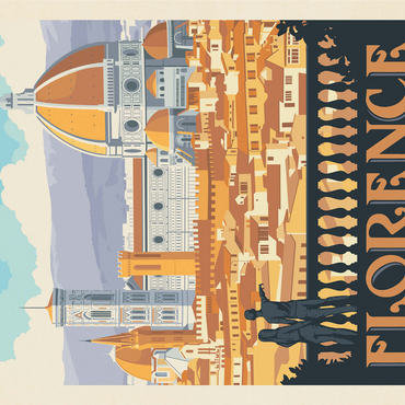 Italy: Florence (Cathedral View), Vintage Poster 1000 Jigsaw Puzzle 3D Modell