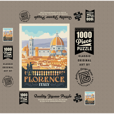 Italy: Florence (Cathedral View), Vintage Poster 1000 Jigsaw Puzzle box 3D Modell