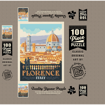 Italy: Florence (Cathedral View), Vintage Poster 100 Jigsaw Puzzle box 3D Modell
