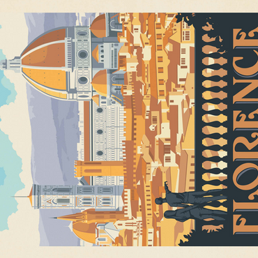 Italy: Florence (Cathedral View), Vintage Poster 500 Jigsaw Puzzle 3D Modell