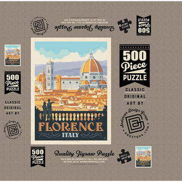 Italy: Florence (Cathedral View), Vintage Poster 500 Jigsaw Puzzle box 3D Modell