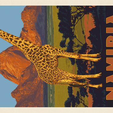 Namibia, Africa, Vintage Poster 1000 Jigsaw Puzzle 3D Modell