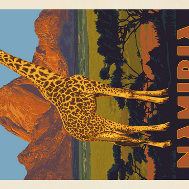 Namibia, Africa, Vintage Poster 500 Jigsaw Puzzle 3D Modell