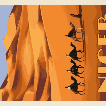 Niger, Africa, Vintage Poster 1000 Jigsaw Puzzle 3D Modell