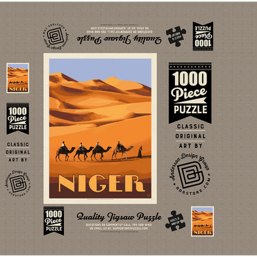 Niger, Africa, Vintage Poster 1000 Jigsaw Puzzle box 3D Modell