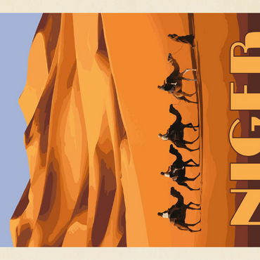 Niger, Africa, Vintage Poster 100 Jigsaw Puzzle 3D Modell