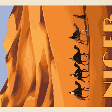 Niger, Africa, Vintage Poster 500 Jigsaw Puzzle 3D Modell