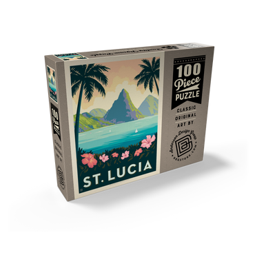 Saint Lucia, Vintage Poster 100 Jigsaw Puzzle box view2