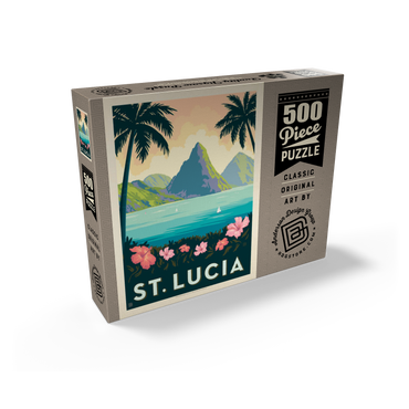 Saint Lucia, Vintage Poster 500 Jigsaw Puzzle box view2