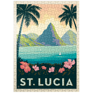 puzzleplate Saint Lucia, Vintage Poster 500 Jigsaw Puzzle