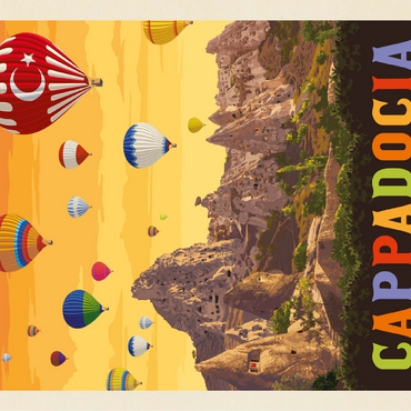 Turkey: Cappadocia, Vintage Poster 100 Jigsaw Puzzle 3D Modell