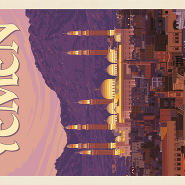 Yemen, Vintage Poster 1000 Jigsaw Puzzle 3D Modell