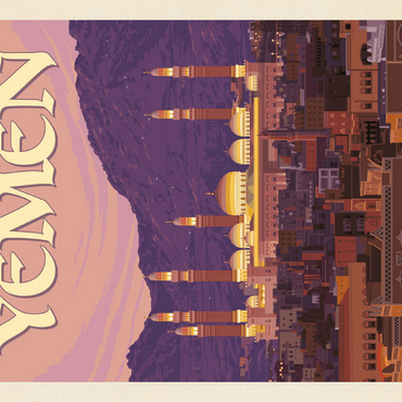 Yemen, Vintage Poster 100 Jigsaw Puzzle 3D Modell