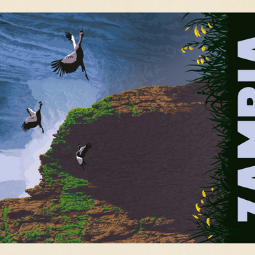 Zambia, Africa, Vintage Poster 500 Jigsaw Puzzle 3D Modell