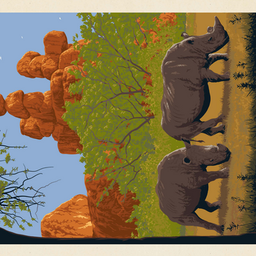 Zimbabwe, Vintage Poster 500 Jigsaw Puzzle 3D Modell