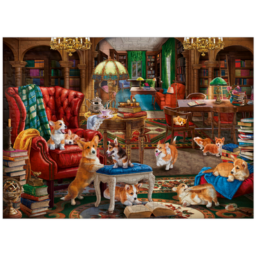 puzzleplate Corgi in the Library 300 Jigsaw Puzzle