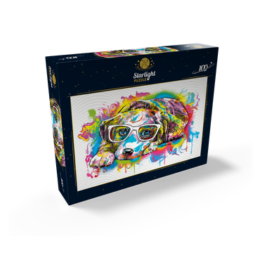 Puppy Drip Art 100 Jigsaw Puzzle box view2